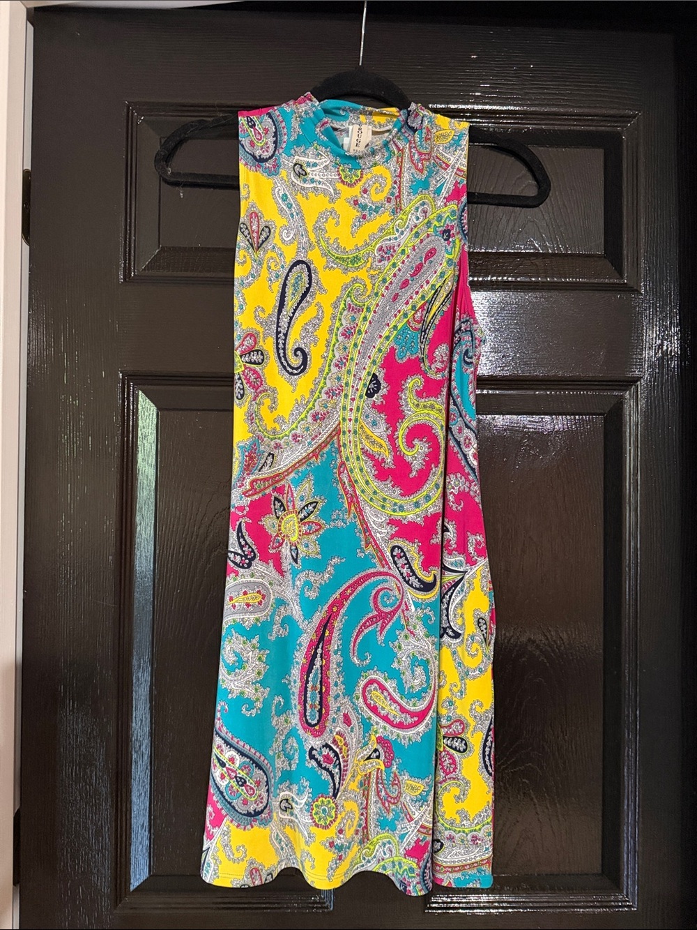 Paisley Multicolor Sleeveless Skirt - Vibrant Pink, Yellow & Teal